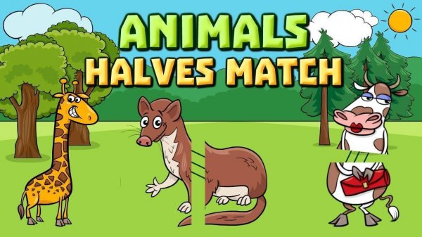 Animal Halves Match Puzzle
