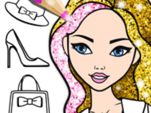 Fashion Coloring Glitter Game